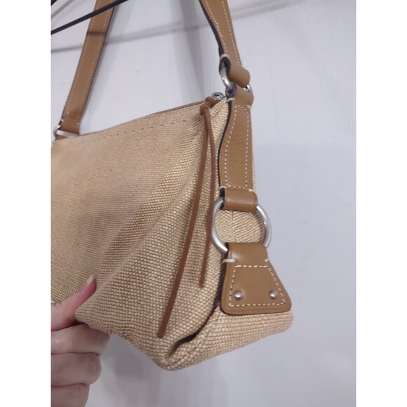 FOSSIL Brown Tan Purse Over Shoulder Hand Bag Zip Closure casual Boho - Picture 2 of 8